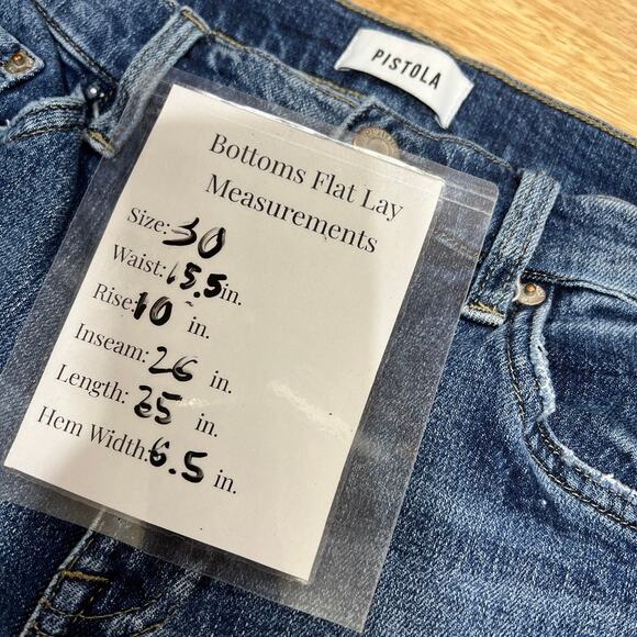 Pistola Munroe High Rise Cropped Cigarette Take a Walk Jeans Women's 30 Blue - Picture 10 of 10